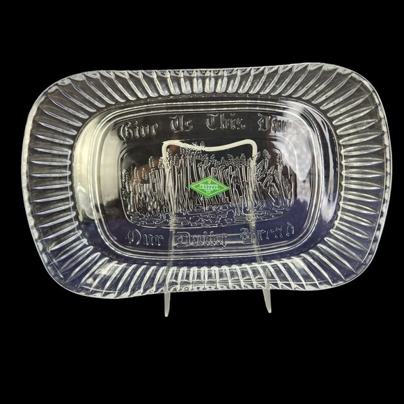 Godinger Lead Crystal Bread Serving Tray Shannon Clear Glass Food Buffet New - Picture 1 of 10